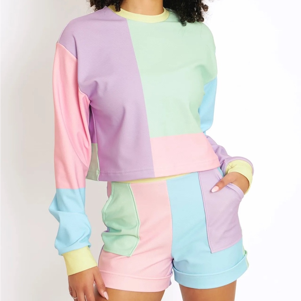 Blackmilk “PAINT BY NUMBERS CROPPED SWEATER” Size Small S NWT